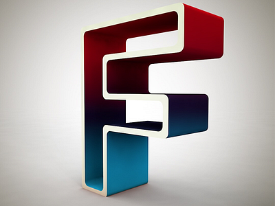 Big F 3d cinema 4d typography