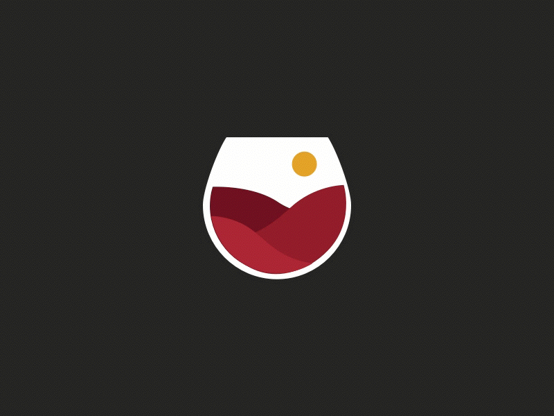 Wine Logo animation bordeaux earthy farm grass green field logo organic principle red wine wine wine glass