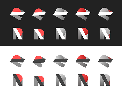 R+N Logo abstract branding design logo n letter r letter typography