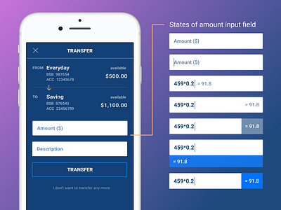 Input Calculator in Banking App