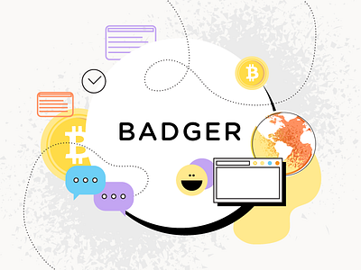 Badger Wallet styleframes and illustrations