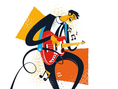 Slap cartoon characterdesign freelance geometric illustration illustrations illustrator music musician personal vector