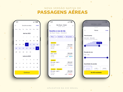 Passagens Aéreas - Nativo App app branding cvc design flat illustration minimal mobile product design ui ux vector