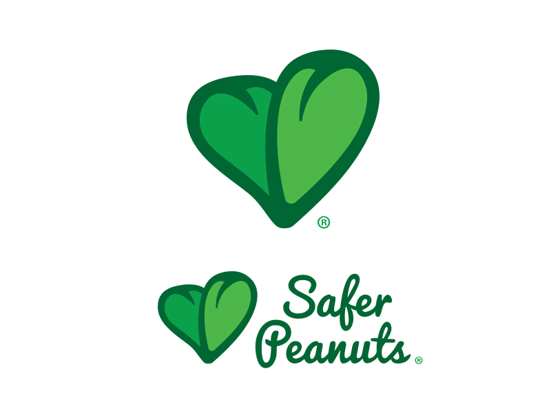 Safer Peanuts Logo Concepts allergies children food green leaf logo natural nature nut peanut safe safety