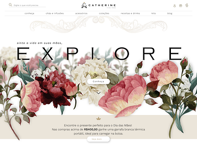 Tea Shop - Flowery E-commerce design e commerce feminine figma flower flowers hero prototype tea shop ui ux website