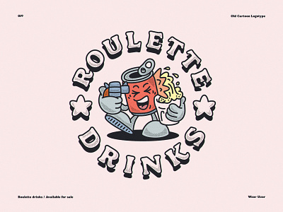 Roulette Drinks - old cartoon logo for beer branding cartoon cartoon art character character design cuphead design graphic design illustration logo logodesign logotype old cartoon rubberhose vector