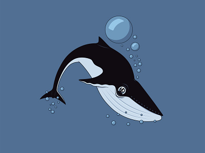 Happy Humpback ai bubbles happy humpback illustration tolokonnikov water whale
