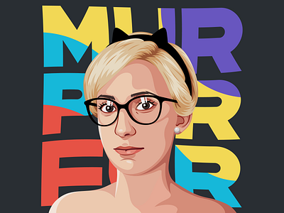 Arina art blonde digital drawing face girl glasses hair head illustration portrait woman