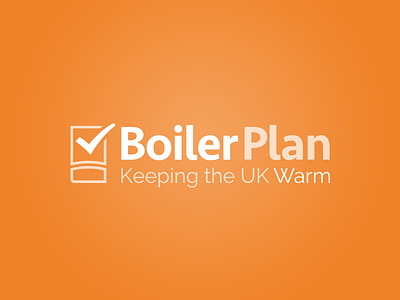 Boilerplan boiler check heating installation logo plumber thromostat tick tick box warm