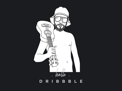 Hello Dribbble character character design hand drawn illustration illustrator linework vector