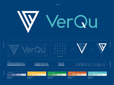 VerQu Logo Construct art direction branding branding design data design logo logo concept logo construction vector