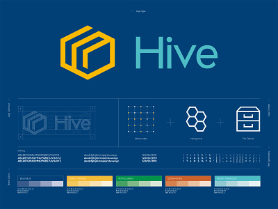 Hive Logo Construct art direction branding branding design data design documents logo logo concept logo construction vector