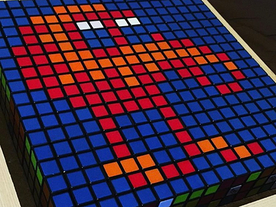 Rubik’s Cubism 8 bit art design