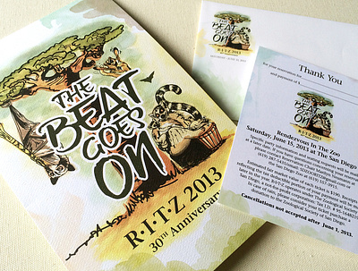 The Beat Goes On - R.I.T.Z 2013 art illustration invitation package vector watercolor