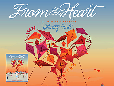 From the Heart - Invitation charity design heart illustration invitation kites sunset vector