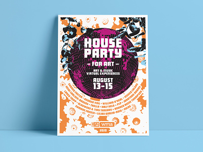 House Party for Art branding design graphic graphic design illustration poster screenprint shirt typography vector web web design website