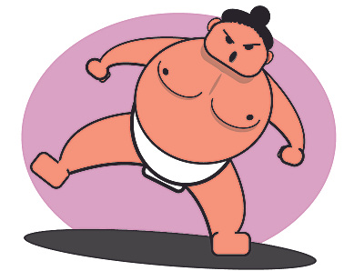 sumo wrestler illustration