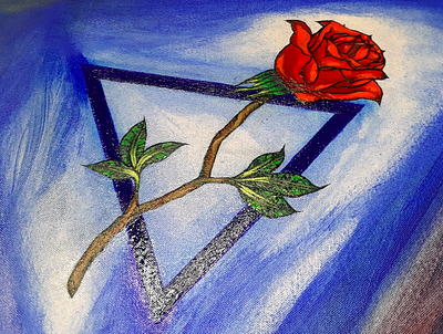 Rose (Painting Detail) arylic blue canvas fine art illustration rose