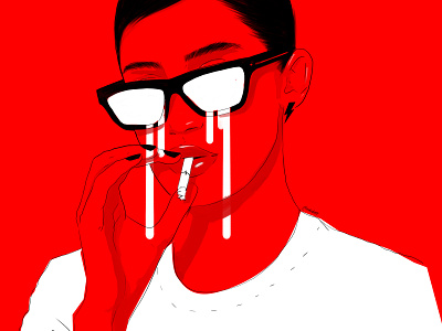Red Out digitalart digitalartist glasses illustration red