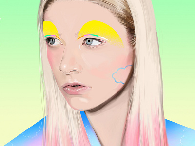 Jules design digitalart euphoria hbo illustration makeup