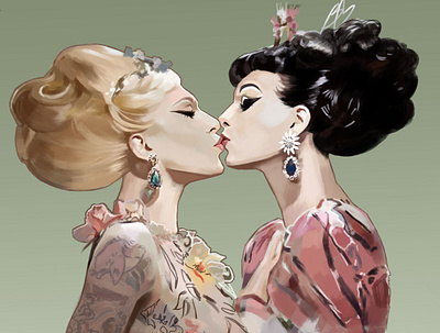 Miss Fame + Violet Chachki art digitalart digitalartist dragqueen illustration