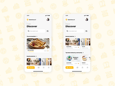 Breakfast/coffee meet mobile application design