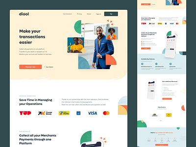Diool — Banking Web-App Design app bank banking brand design branding color colour design landing page ui uidesign uiux ux web