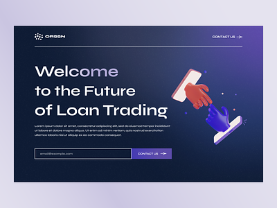 ORSSN — Loan Trading Landing Page 3d banking branding design enclosure investment investments landing landing page loan logo purple red trading ui uidesign uiux ux violet web
