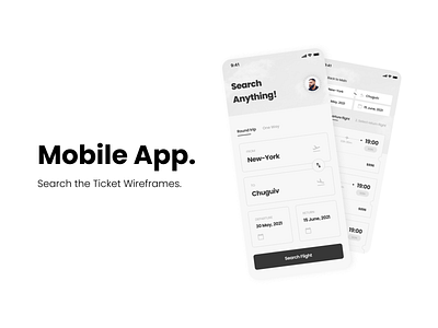 Mobile App — Flight Tickets Search (Wireframe)