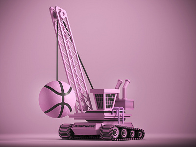 Dribbble wrecking ball 3d artist 3d model 3dsmax cartoon dribbble ball lowpoly pink render vray