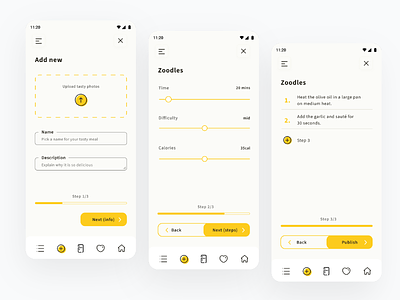 Tastey - receipe and meal manager app add new app design figma food meal planner mobile mobile app mobile app design receipe receipe app three steps upload ui uiux upload upload screen user experience user interface ux