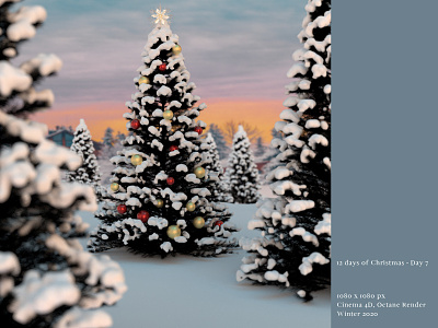 [ 12 Days of Christmas - Day 7 🎄] 3d art direction cinema4d