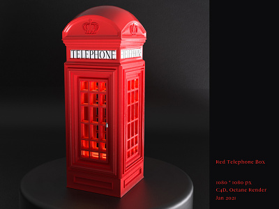 Red Telephone Box 3d modeling art direction cinema4d