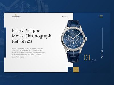 Patek Philippe Hero - Landing Page Web Design herosection landingpage luxury uidesign uiux watch webdesign