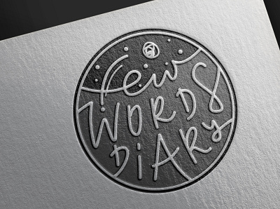 logo for Few Words Diary icon illustration logo moon night space stars typography universe