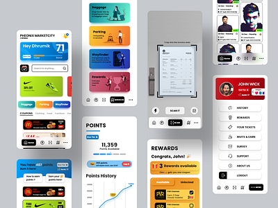 Shopping Mall App Concept - Part 2 app design mall mobile app design prototype rewards app shopping ui uidesign ux visual design