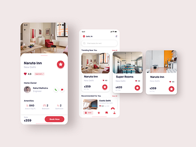 Room Rental Finder apartment design figma mobile app design prototype room ui ux visual design xd design