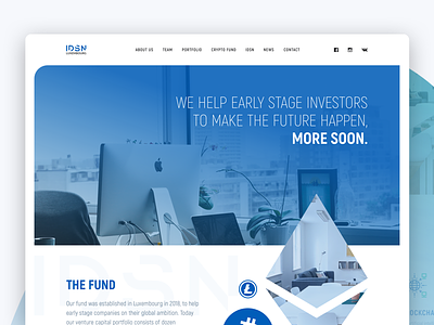 Crypto Fund Landing Page blockchain blue crypto fund cryptocurrency denkly ico idsn investing landing