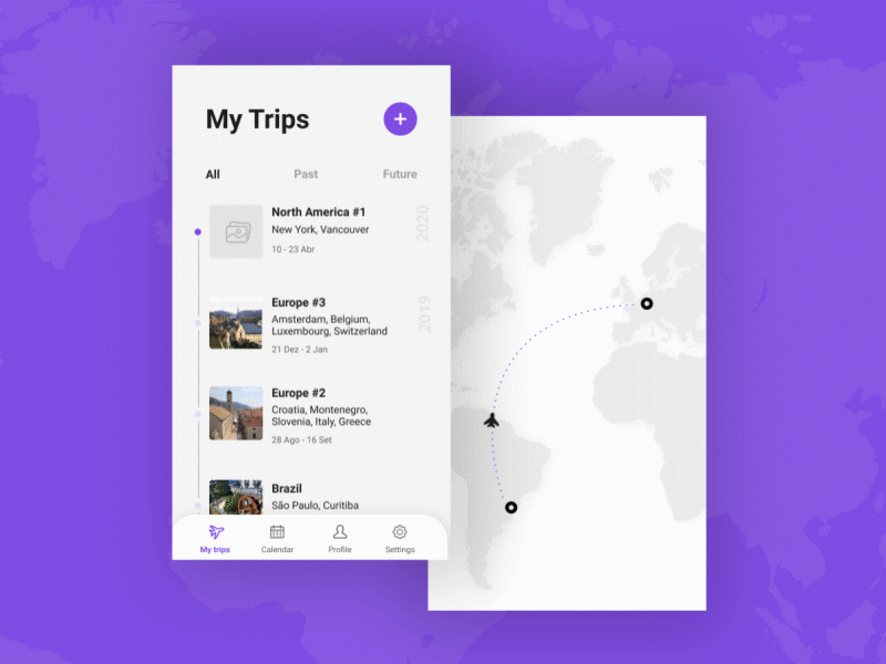 Trip Planner animation branding design interface map microinteraction planner travel trip ui ux