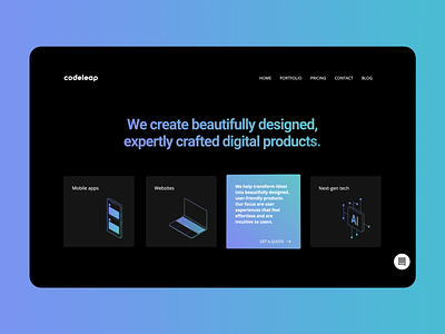 New CodeLeap Website • What We Do section branding css design html illustration interface ui ux vector web
