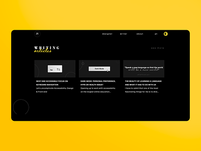 My Portfolio #3 — Articles (with high contrast) branding css design front end interface logo ui ux web