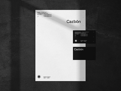 Carbón Agency - Letterhead and Business Cards brand identity branding business card corporate branding corporate identity design lettermark logo logotype stationery