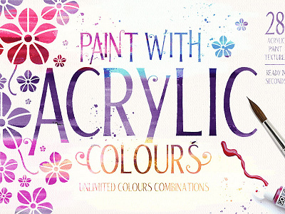 Acrylic Paint Effect acrylic acrylic brushes acrylic paint brushes color palette colorful colours design effect letters overlays shape