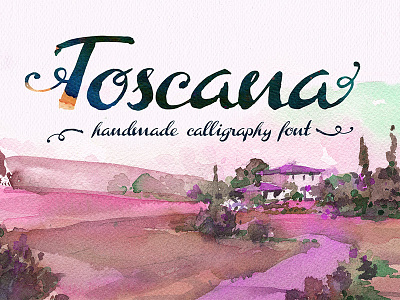 Toscana Font brush calligraphic classic decorative font handmade ink letters script typography