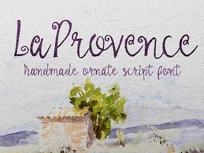 La Provence font french handmade lavanda lowercase multilingual font ornaments provence script text typography upercase