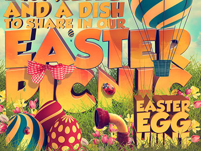 Easter Picnic Poster Print Template