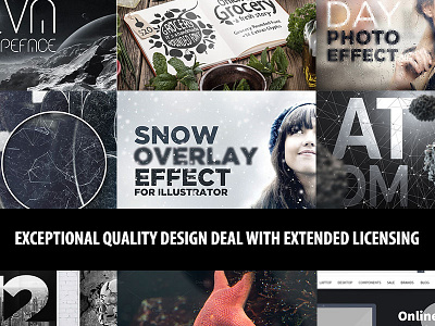 EXCEPTIONAL QUALITY DESIGN DEAL WITH EXTENDED LICENSING JUST $29 bundle cut deal design fonts logos overlays presentations products templates web design