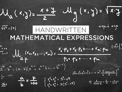 Handwritten Mathematical Expressions algebra expression geometry hand drawn handmade mathematic mathematical mathematical signs icon mathematics