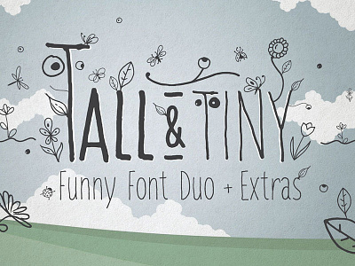 Tall & Tiny Font Duo bold extras funny hand lettered hand lettered hand lettering handmade light play presentation print tall