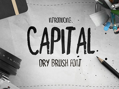 Free Font - Capital Dry Brush Font dots effect halftone sans title